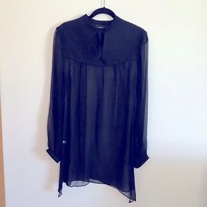 NWT Express Beautiful Black sheer Tunic Top